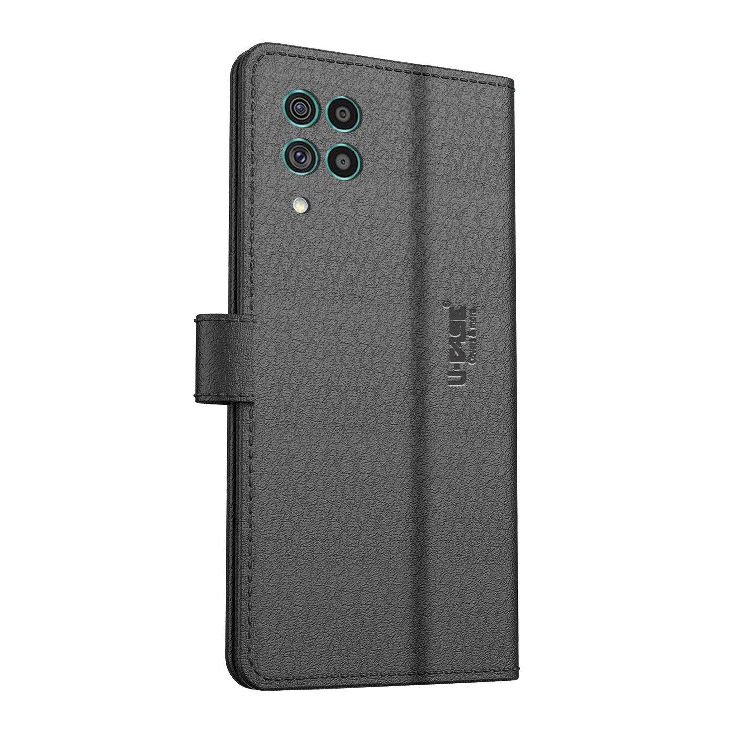 U-CASE Magnetic Flip Cover for Samsung Galaxy F62 Vegan Foldable Stand & Pocket Magnetic Closure - Aibex